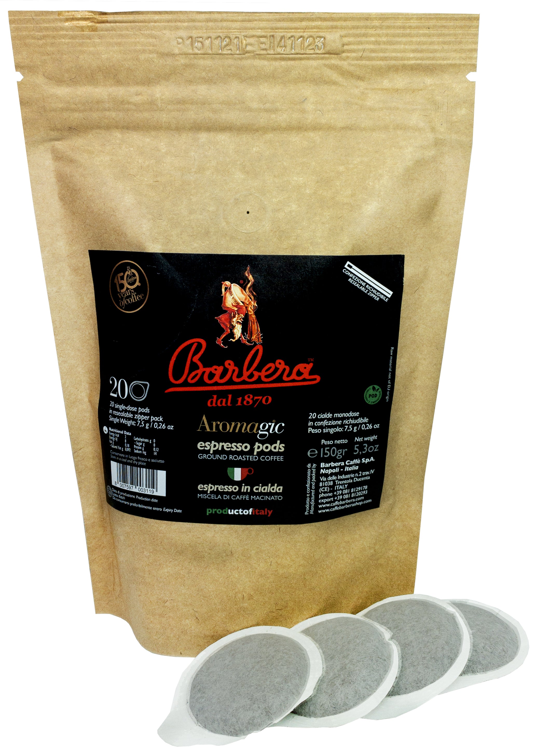 Barbera Aromagic Espresso Pads  - Ohne Umverpackung